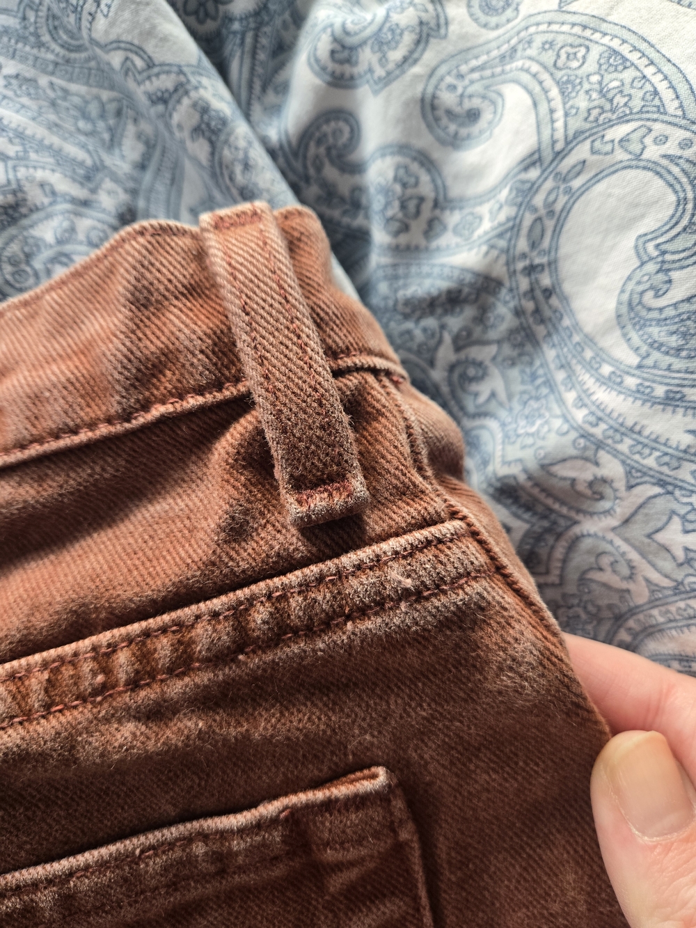 Arizona Jeans Co High Waisted Rust Terracotta Brown Denim Jean Mom Shorts - Picture 13 of 14